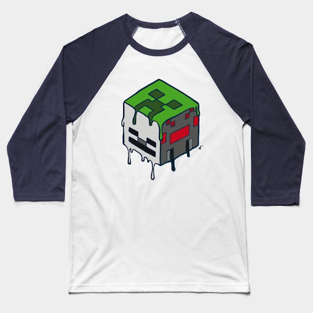 Classic MOB Block Baseball T-Shirt by randamuART